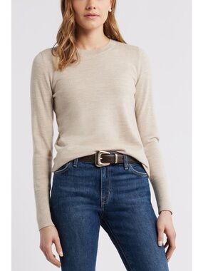 Merino Wool Blend Crewneck Sweater